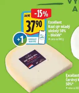 Albert Excellent Kozí sýr mladý uleželý 50% - bloček 100 g nabídka
