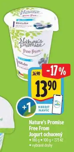Albert Nature's Promise Free From Jogurt ochucený 180 g nabídka
