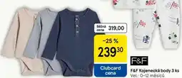 Tesco F&F Kojenecká body 3 ks, Vel.: 0-12 měsíců nabídka
