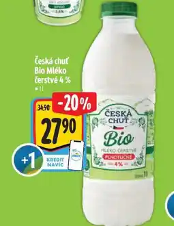 Albert Česká chuť Bio Mléko čerstvé 4% 1 l nabídka