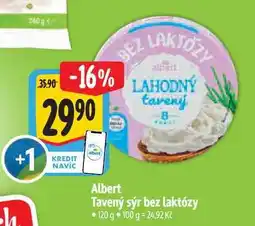 Albert Albert Tavený sýr bez laktózy 120 g nabídka