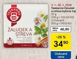 Tesco Teekanne Žaludek a střeva bylinný čaj, 20 g nabídka