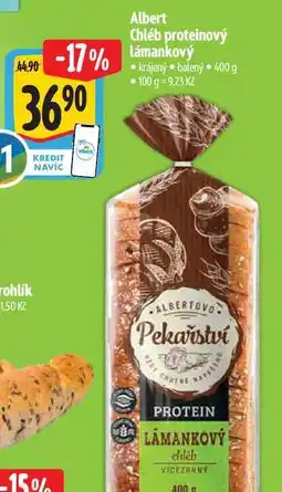 Albert Albert Chléb proteinový lámankový 400 g nabídka