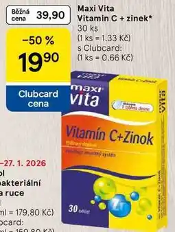 Tesco Maxi Vita Vitamin C + zinek, 30 ks nabídka