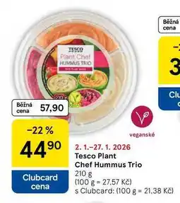 Tesco Tesco Plant Chef Hummus Trio, 210 g nabídka