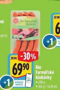 Albert Bio Farmářské klobásky 200 g nabídka