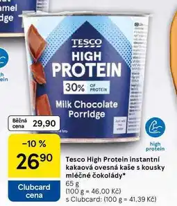 Tesco Tesco High Protein instantní kakaová ovesná kaše s kousky mléčné čokolády, 65 g nabídka