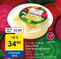 Tesco Tesco Plant Chef Hummus classic, 200 g nabídka
