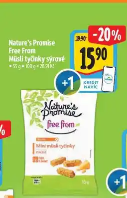 Albert Nature's Promise Free From Müsli tyčinky sýrové 55 g nabídka