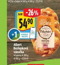 Albert Albert Bezlepková vánočka 200 g nabídka