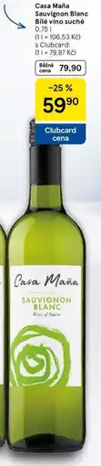 Tesco Casa Maña Sauvignon Blanc Bílé víno suché, 0,75 l nabídka