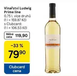 Tesco Vinařství Ludwig Prime line, 0,75 I, více druhů nabídka