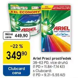 Tesco Ariel Prací prostředek, 38-63 PD, více druhů nabídka