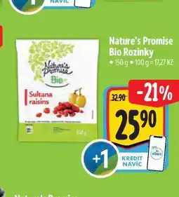Albert Nature's Promise Bio Rozinky 150 g nabídka