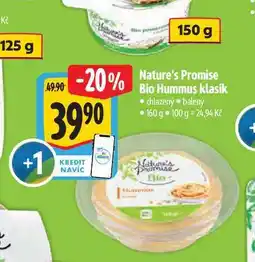 Albert Nature's Promise Bio Hummus klasik 160 g nabídka