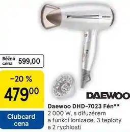 Tesco Daewoo DHD-7023 Fén, 2000 W. s difuzérem a funkcí ionizace, 3 teploty a 2 rychlosti nabídka