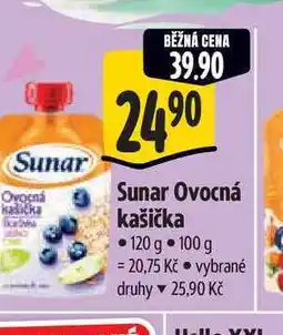 Albert Sunar Ovocná kašička 120 g nabídka