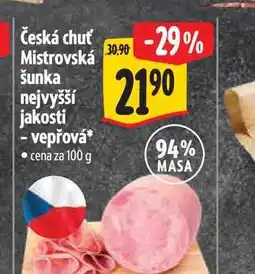 Albert Česká chuť Mistrovská šunka nejvyšší jakosti vepřová 100 g nabídka