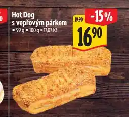 Albert Hot Dog s vepřovým párkem 99 g nabídka