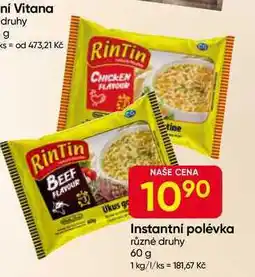Hruška Rintin Instantní polévka různé druhy 60 g nabídka
