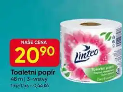 Hruška Linteo Toaletni papír 48m, 3vrstvý nabídka