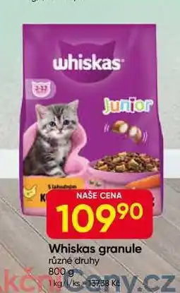 Hruška Whiskas granule 800g, vybrané druhy nabídka