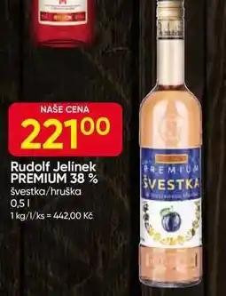 Hruška Rudolf Jelínek PREMIUM 38% švestka/hruška 0,5l nabídka
