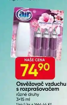Hruška Osvěžovač vzduchu s rozprašovačem různé druhy 3×15 ml nabídka