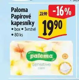 Albert Paloma Papírové kapesníky box 3vrstvé 80 ks nabídka