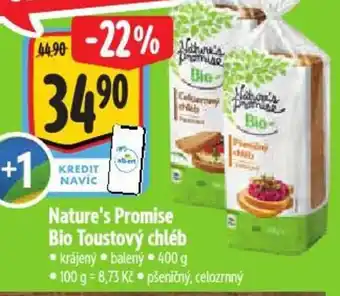 Albert Nature's Promise Bio Toustový chléb nabídka