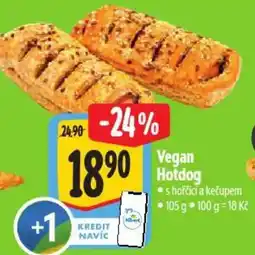 Albert Vegan Hotdog nabídka
