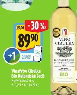 Albert Vinařství Cibulka Bio Rulandské šedé nabídka