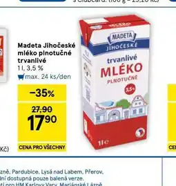 Tesco Trvanlivé mléko 3,5% nabídka