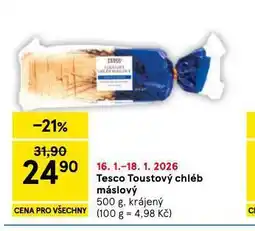Tesco Toustový chléb máslový nabídka
