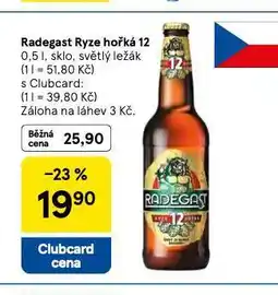 Tesco Pivo radegast ryze hořká 12 nabídka