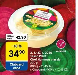 Tesco Tesco plant chef hummus classic nabídka