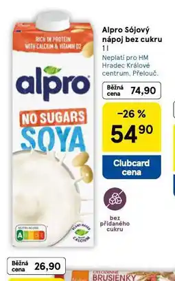 Tesco Alpro sójový nápoj bez cukru nabídka