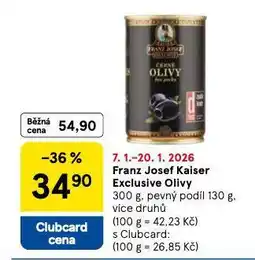 Tesco Franz josef kaiser exclusive olivy nabídka