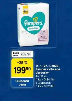 Tesco Pampers dětské vlhčené ubrousky nabídka