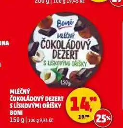 Penny Market Mléčný čokoládový dezert s lískovými oříšky nabídka