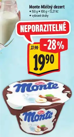 Albert Monte Mléčný dezert nabídka
