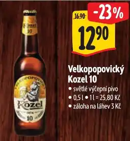 Albert Velkopopovický Kozel 10 nabídka