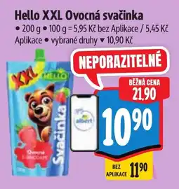 Albert Hello XXL Ovocná svačinka nabídka