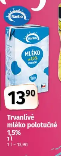 COOP TIP Ranko Trvanlivé mléko polotučné 1.5% nabídka