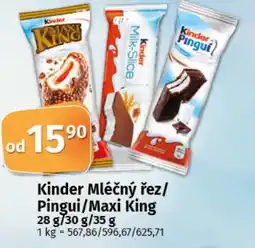 COOP TIP Kinder Mléčný řez/ Pingui/Maxi King nabídka
