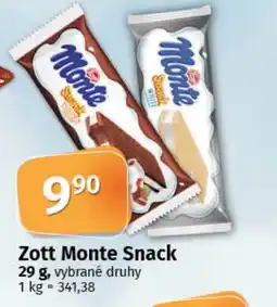 COOP TIP Zott Monte Snack nabídka