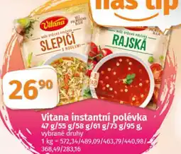COOP TIP Vitana instantní polévka nabídka