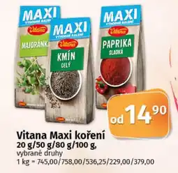 COOP TIP Vitana Maxi koření nabídka