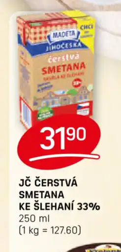 Flop MADETA Jč čerstvá smetana ke šlehaní 33% nabídka