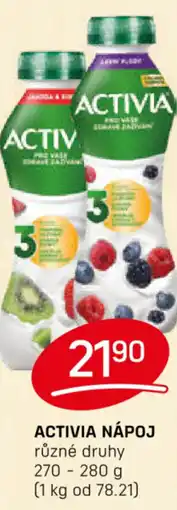 Flop Activia nápoj různé druhy nabídka